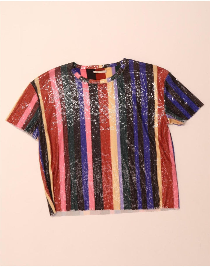 ZARA Womens Trafaluc Blouse Top UK 16 Large Multicoloured Striped