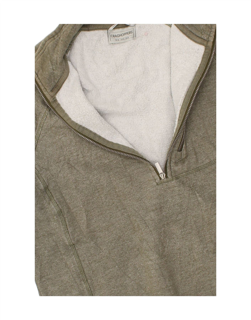 CRAGHOPPERS Mens Zip Neck Sweatshirt Jumper Medium Grey Cotton | Vintage CRAGHOPPERS | Thrift | Second-Hand CRAGHOPPERS | Used Clothing | Messina Hembry 