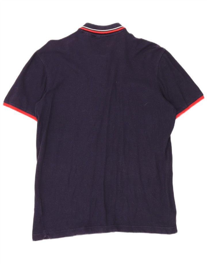 FILA Mens Polo Shirt Medium Navy Blue Cotton