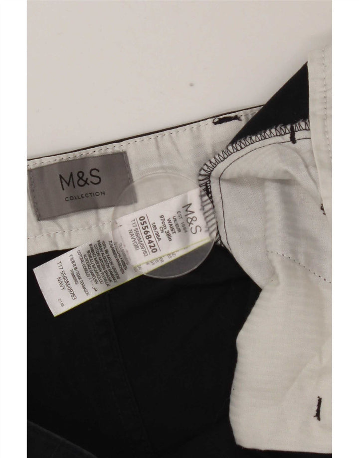 Marks & Spencer Mens Chino Shorts W38 XL Navy Blue Cotton