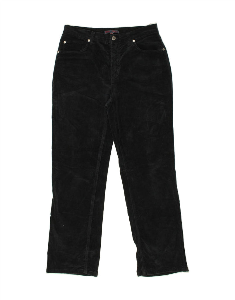 LES COPAINS Womens High Waist Corduroy Trousers IT 46 Large W28 L28 Black | Vintage Les Copains | Thrift | Second-Hand Les Copains | Used Clothing | Messina Hembry 