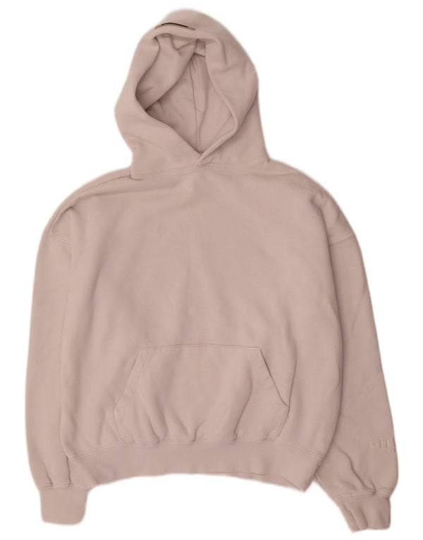 Essentials Womens Graphic Oversized Hoodie Jumper UK 2 2XS White Cotton