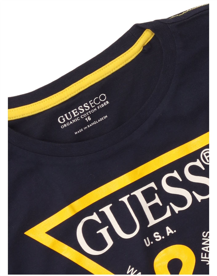 Guess Boys Graphic T-Shirt Top 15-16 Years Navy Blue
