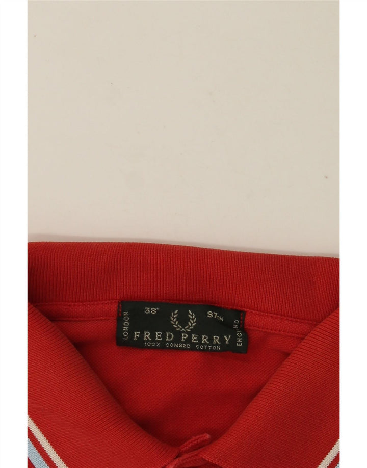 FRED PERRY Mens Polo Shirt Small Red Cotton