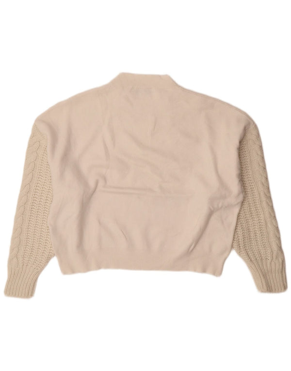 Zara Womens Oversized Turtle Neck Jumper Sweater UK 10 Small White Viscose
