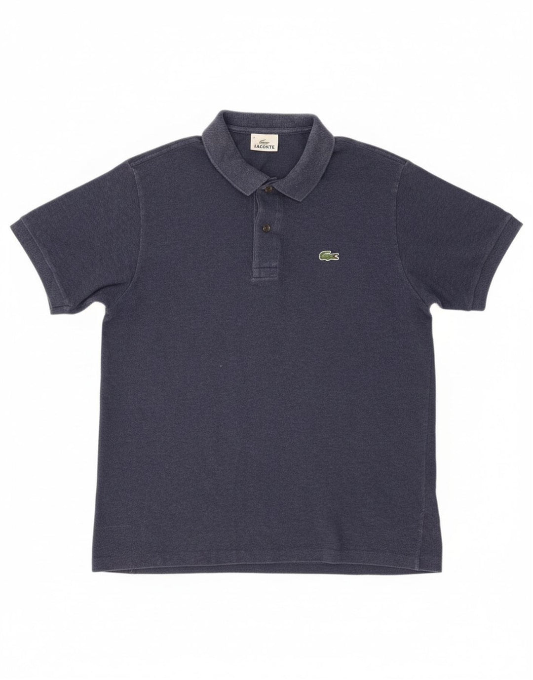 Lacoste Mens Polo Shirt Size 4 Medium Navy Blue Cotton