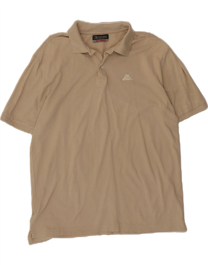KAPPA Mens Polo Shirt 2XL Beige Cotton Vintage Kappa and Second-Hand Kappa from Messina Hembry 
