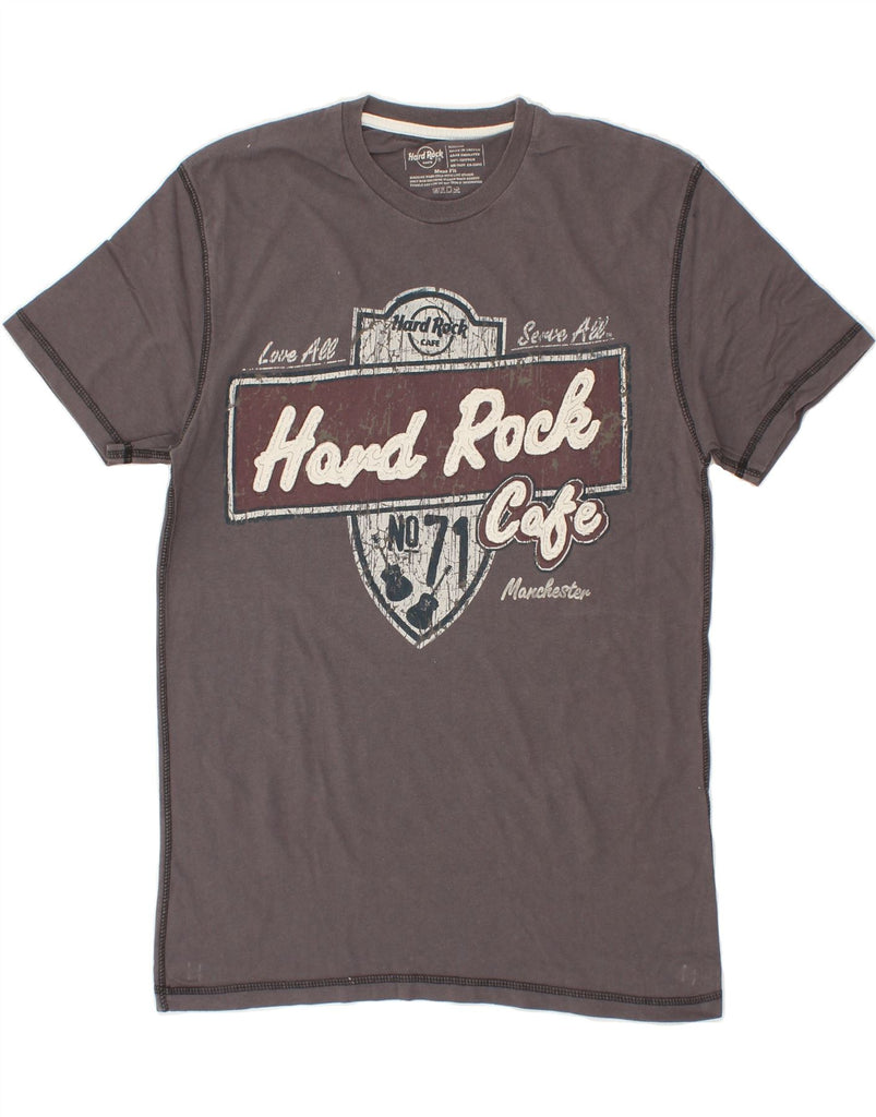 HARD ROCK CAFE Mens Manchester Graphic T-Shirt Top Medium Grey Cotton | Vintage Hard Rock Cafe | Thrift | Second-Hand Hard Rock Cafe | Used Clothing | Messina Hembry 