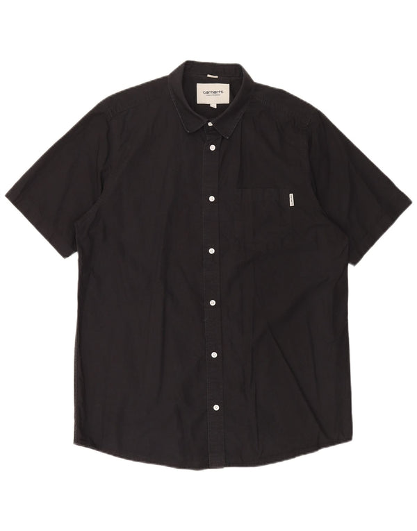Carhartt Mens Short Sleeve Shirt Medium Black Cotton