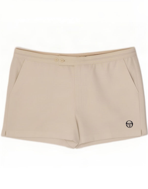 Sergio Tacchini Mens Casual Shorts IT 58 4XL W40 White Polyester