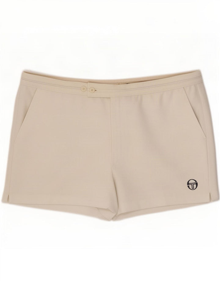 Sergio Tacchini Mens Casual Shorts IT 58 4XL W40 White Polyester