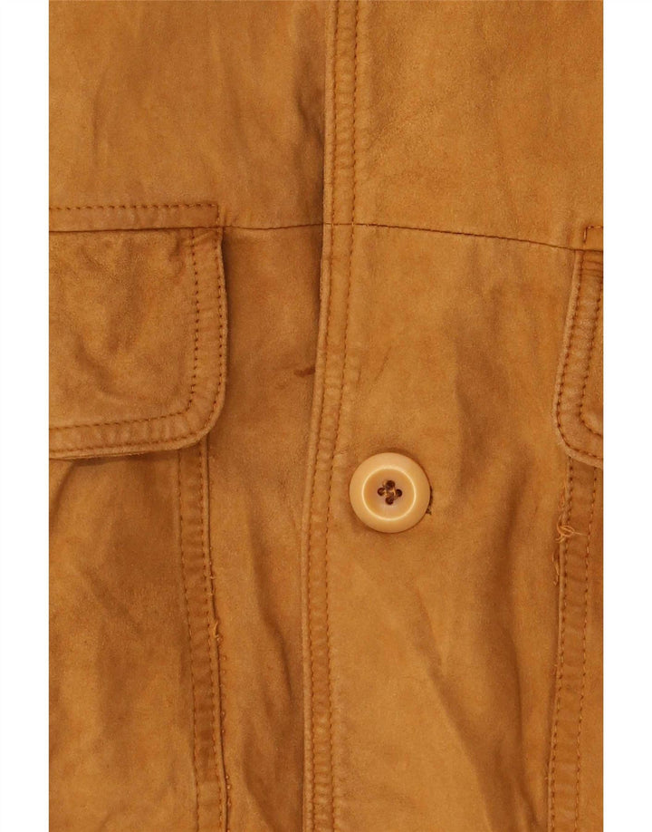 Vintage Mens Suede Bomber Jacket UK 38 Medium Beige