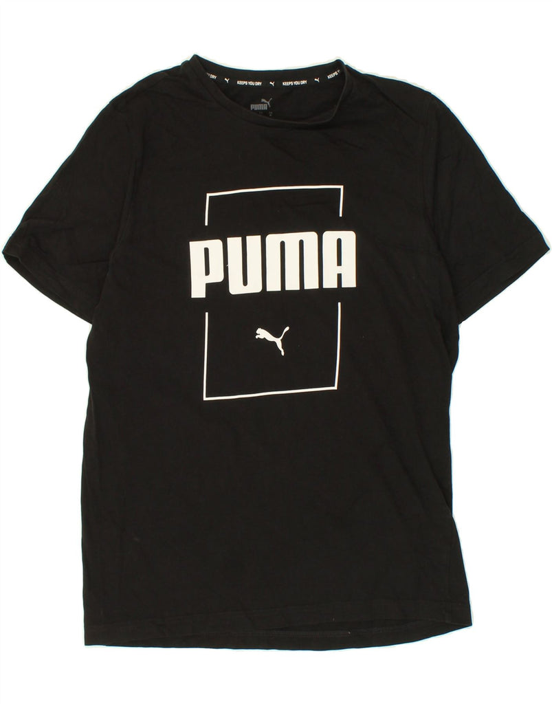 PUMA Mens Graphic T-Shirt Top Medium Black Cotton | Vintage Puma | Thrift | Second-Hand Puma | Used Clothing | Messina Hembry 