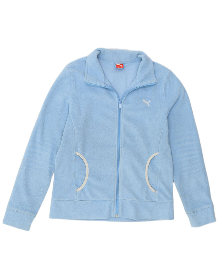 Puma Womens Fleece Jacket UK 14 Medium Blue Polyester
