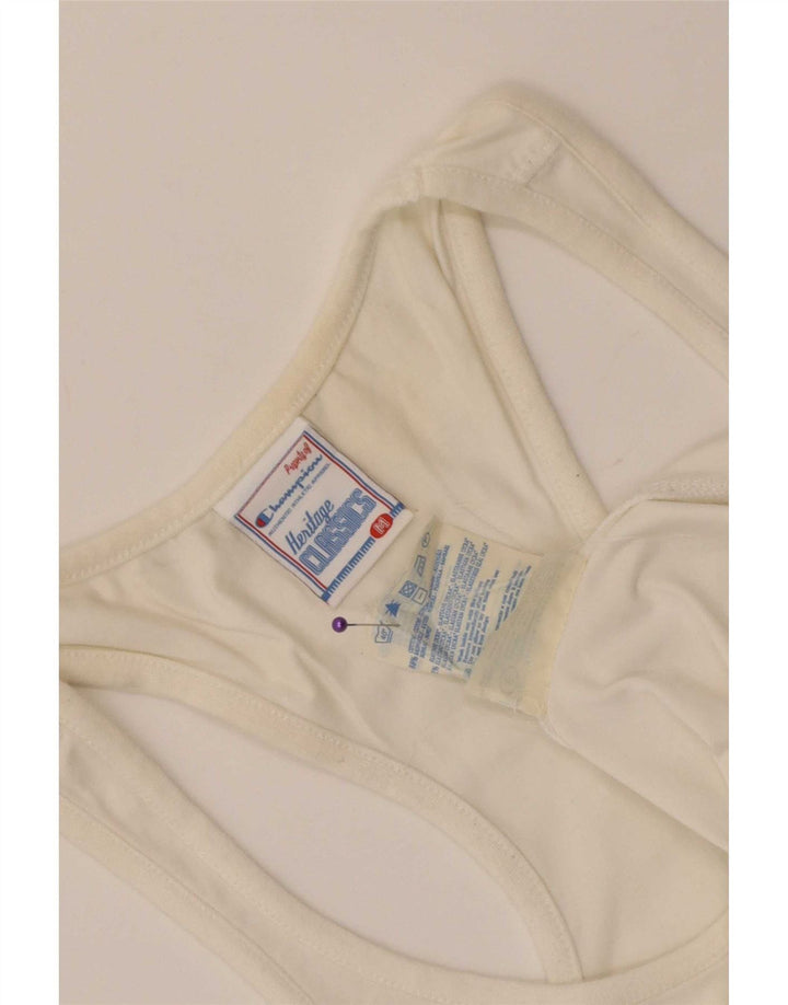 Champion Womens Vest Top UK 12 Medium White Cotton