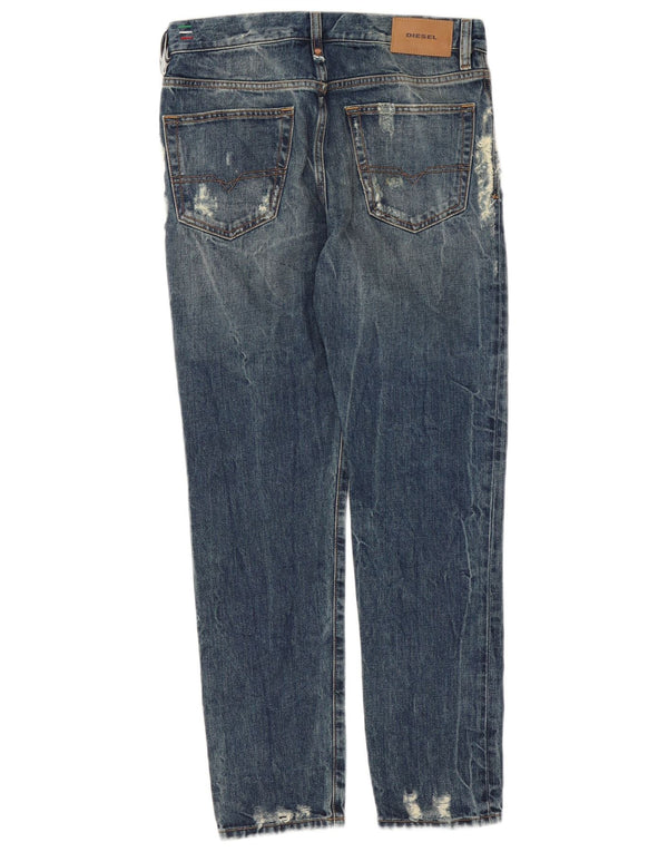 Diesel Mens Mharky Distressed Slim Skinny Jeans W30 L32 Blue Cotton
