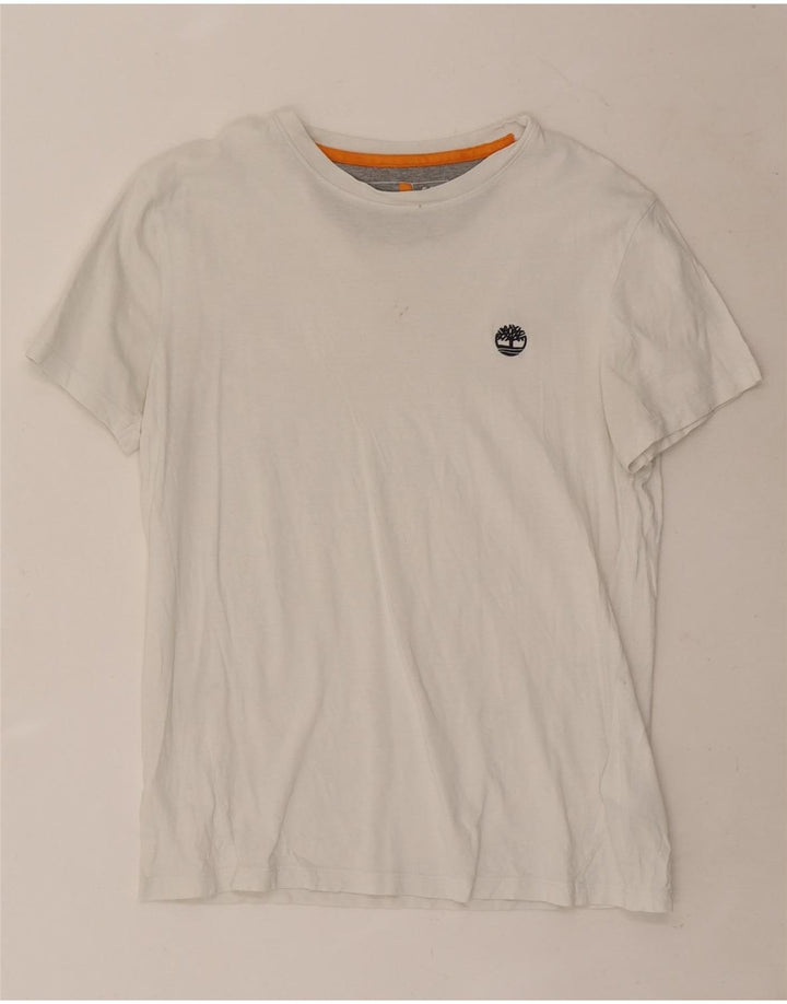 Timberland Mens Slim Fit T-Shirt Top Small White Cotton