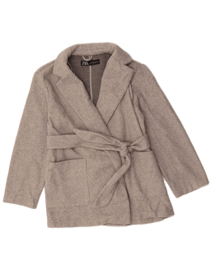 Zara Womens Blazer Jacket UK 14 Medium Grey Polyester