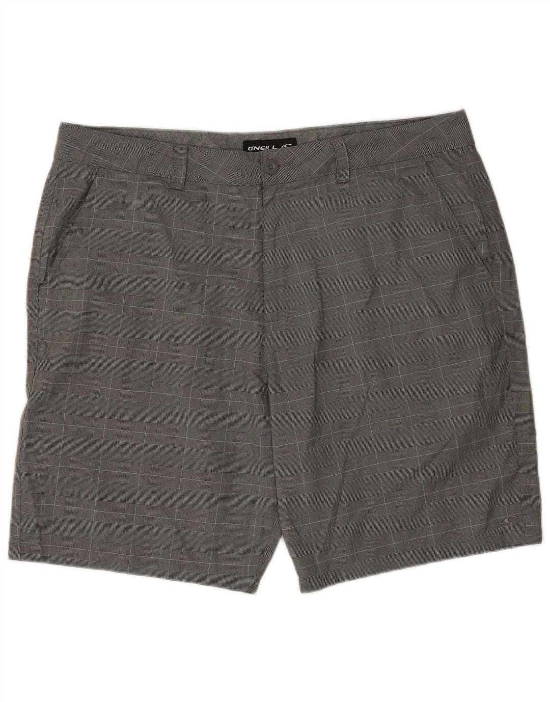 O'Neill Mens Chino Shorts W40 XL Grey Check Polyester