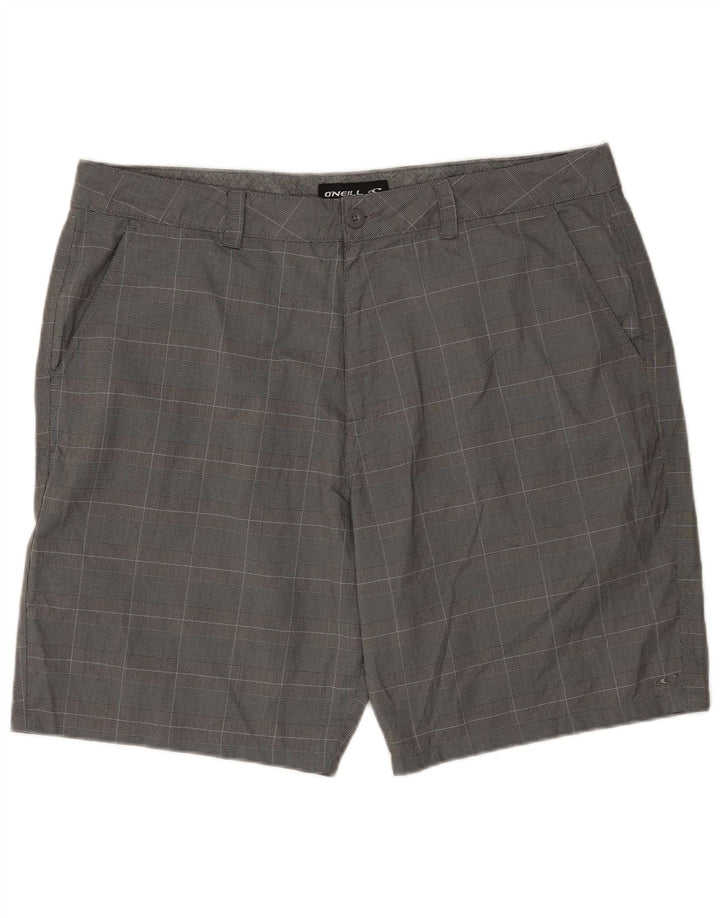 O'Neill Mens Chino Shorts W40 XL Grey Check Polyester