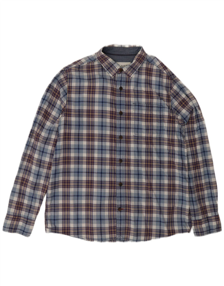 Fat Face Mens Shirt Large Blue Check Cotton