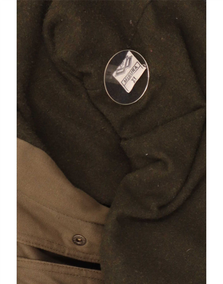 Zip Womens Oversized Duffle Coat UK 18 XL Khaki Cotton
