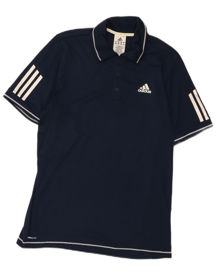Adidas Mens Climacool Polo Shirt Small Navy Blue Polyester