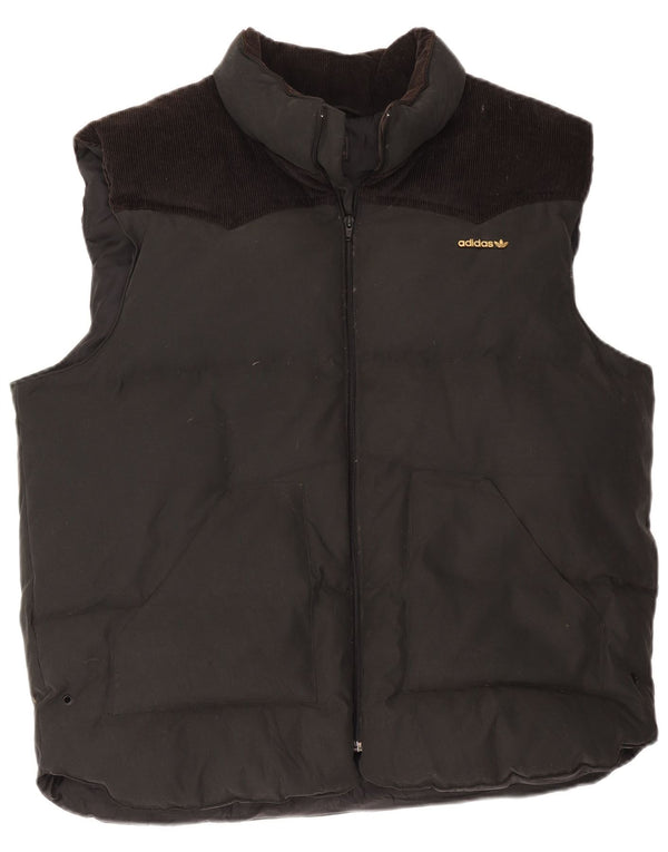Adidas Mens Padded Gilet UK 42 XL Black Colourblock Polyamide