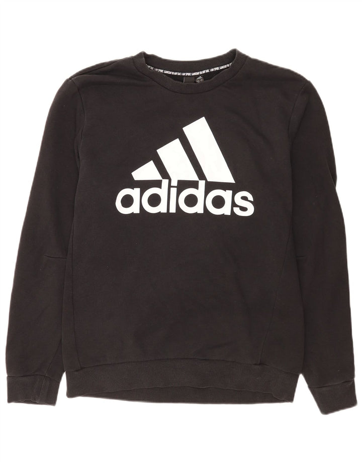Adidas Mens Graphic Sweatshirt Jumper Medium Black Cotton