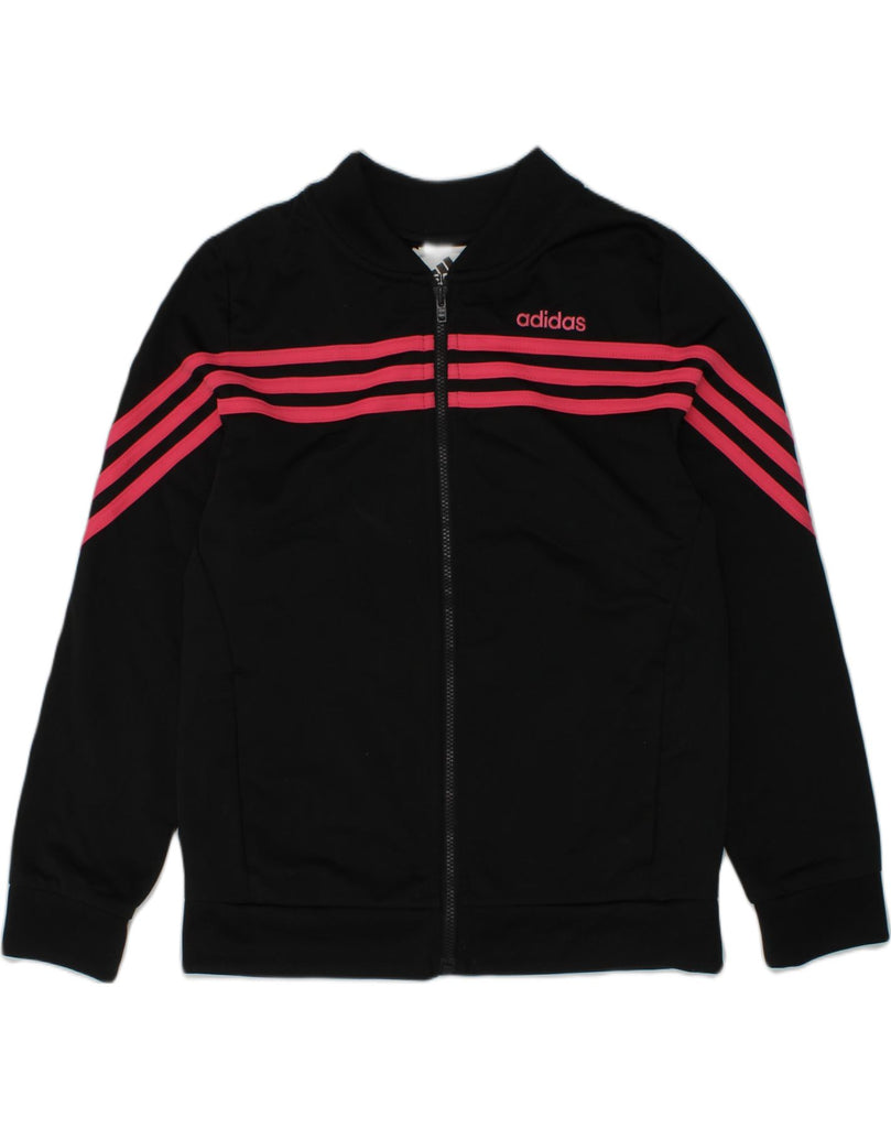 ADIDAS Girls Tracksuit Top Jacket 10-11 Years Black Polyester | Vintage Adidas | Thrift | Second-Hand Adidas | Used Clothing | Messina Hembry 