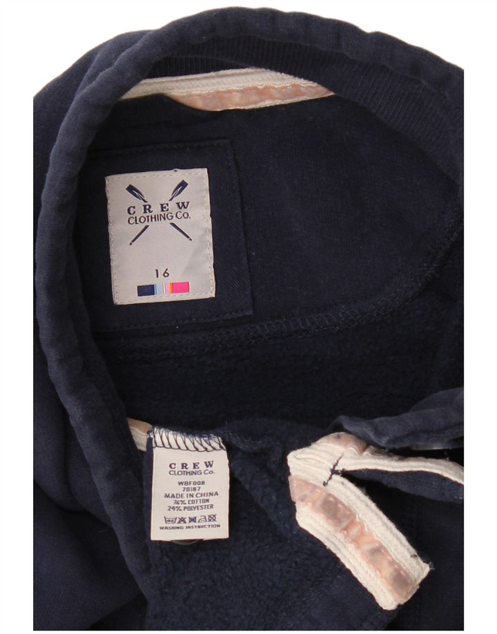 CREW CLOTHING Womens Button Neck Sweatshirt Jumper UK 16 Large Navy Blue