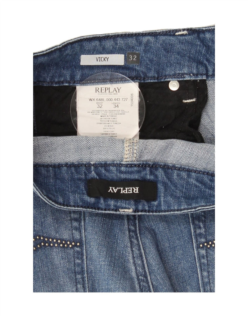 REPLAY Womens Vicky Straight Jeans W32 L34 Blue Cotton Vintage Replay and Second-Hand Replay from Messina Hembry 