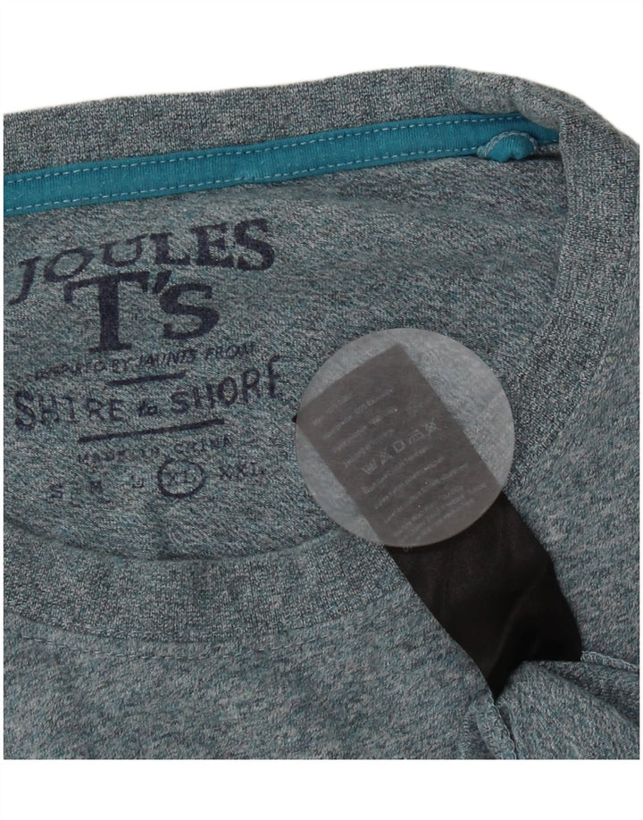 Joules Mens T-Shirt Top XL Blue Flecked Cotton