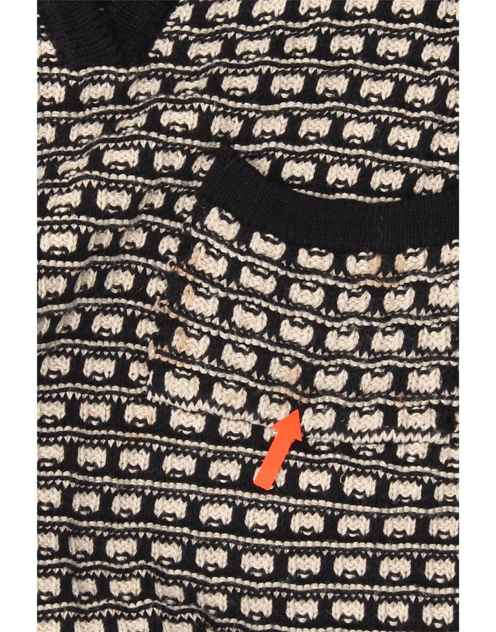 Marks & Spencer Womens Knit Tunic Dress UK 8 Small Black Geometric