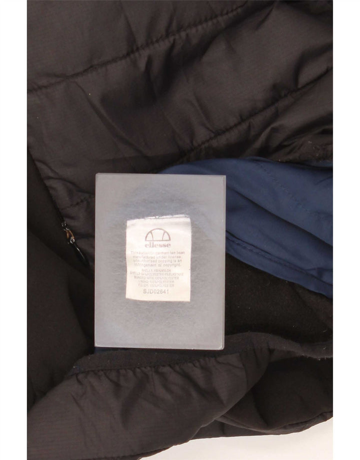 Ellesse Mens Hooded Padded Jacket UK 36 Small Black Nylon