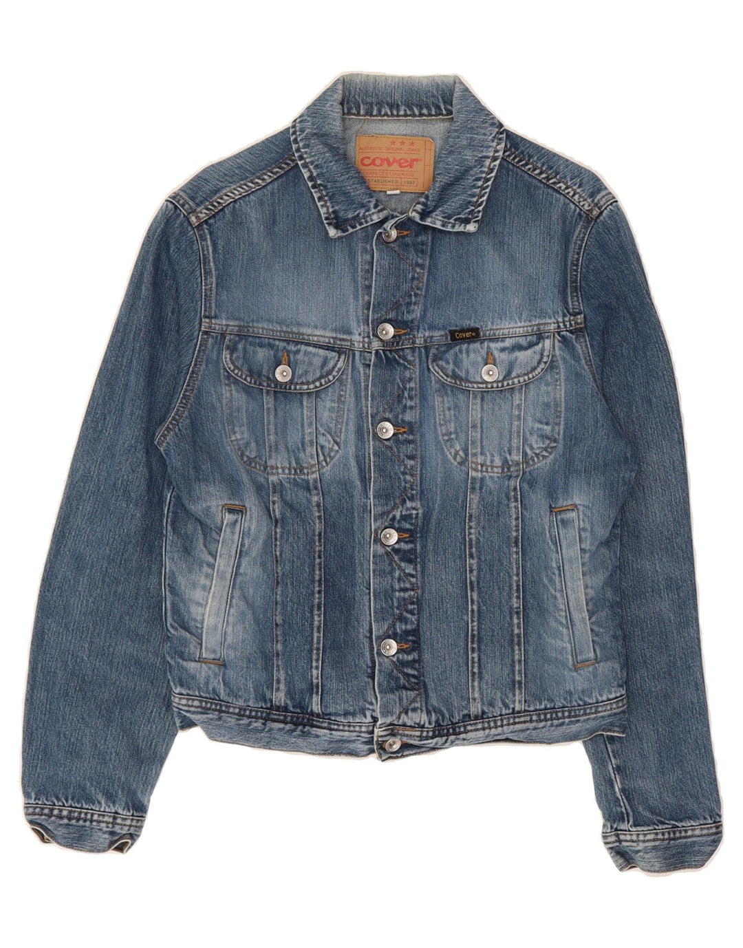 COVER Womens Denim Jacket UK 16 Large Blue Cotton Vintage Cover and Second-Hand Cover from Messina Hembry 