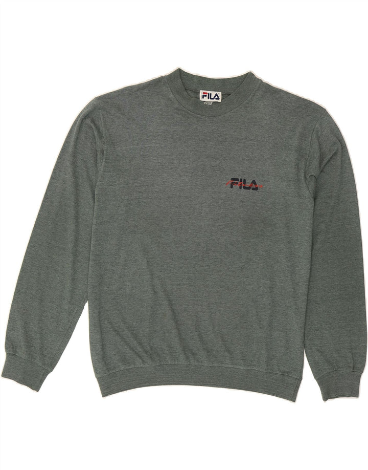 FILA Mens Sweatshirt Jumper Medium Grey Vintage Fila and Second-Hand Fila from Messina Hembry 