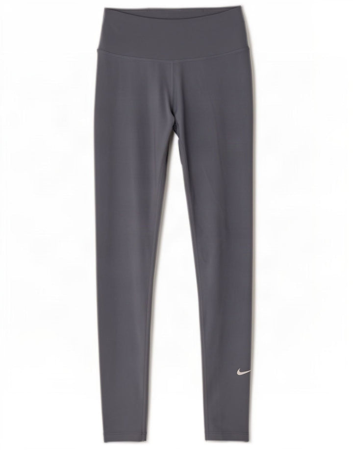 Nike Womens Dri Fit Leggings UK 4 XS Blue Polyester