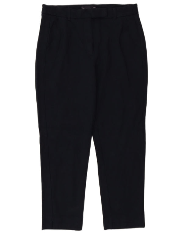 Marks & Spencer Womens Cropped Trousers UK 12 Medium W30 L25 Navy Blue