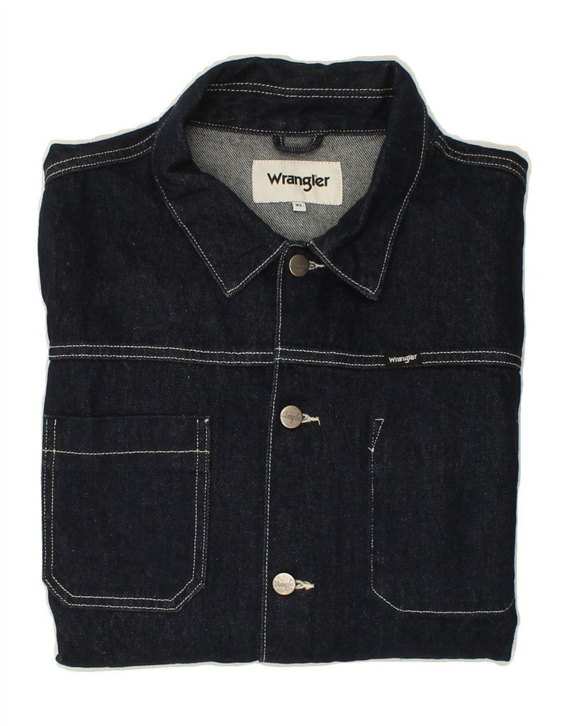 WRANGLER Womens Denim Jacket UK 18 XL Navy Blue Cotton Vintage Wrangler and Second-Hand Wrangler from Messina Hembry 