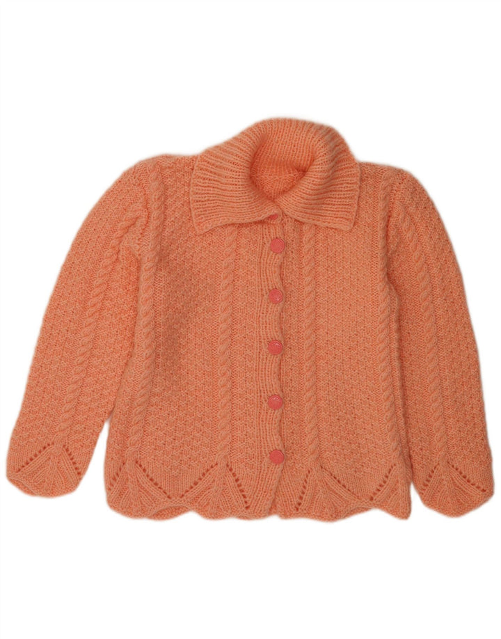 Vintage Womens Cardigan Sweater UK 14 Medium Orange