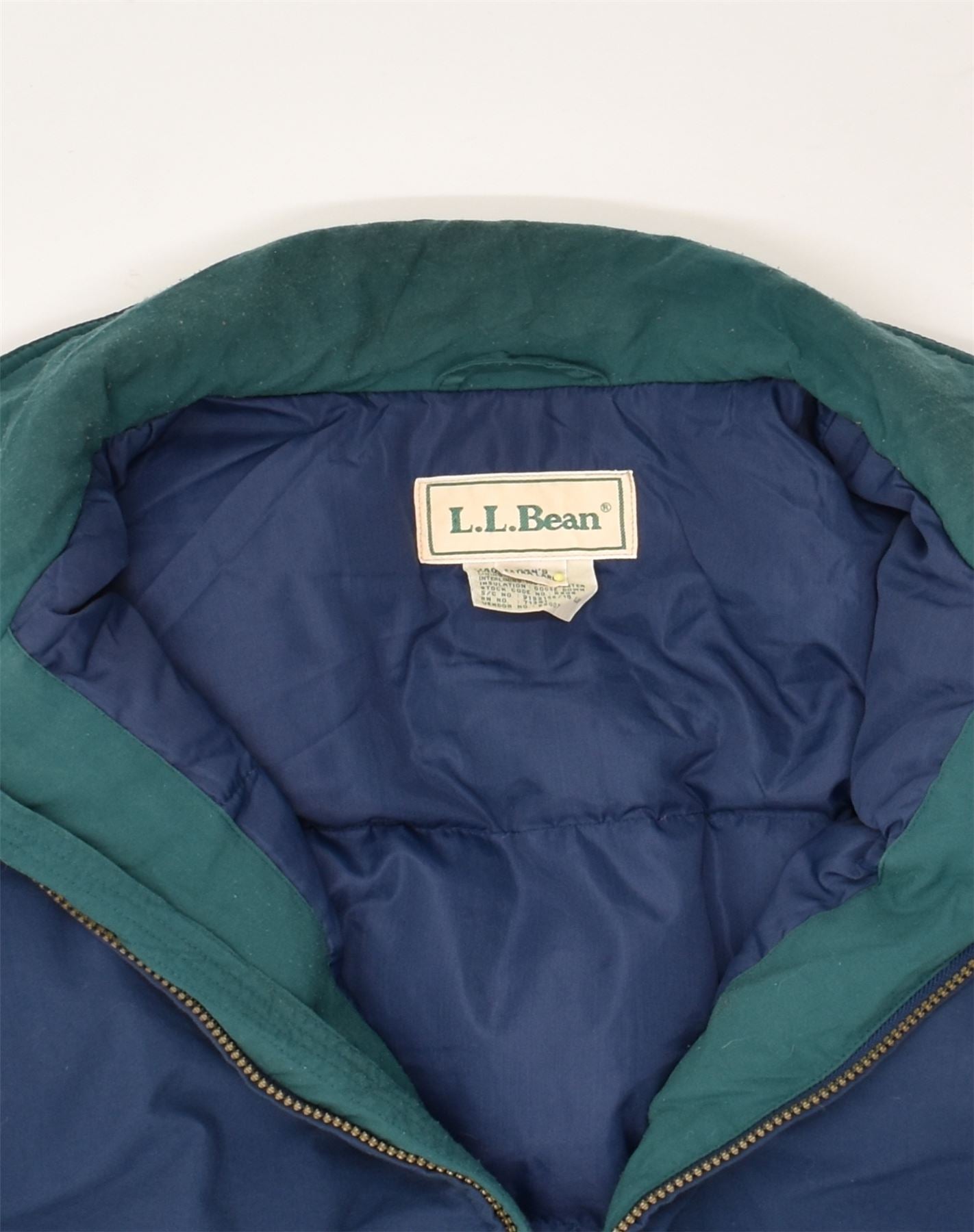 L.L.BEAN Mens Loose Fit Bomber Jacket UK 42 XL Navy Blue Nylon