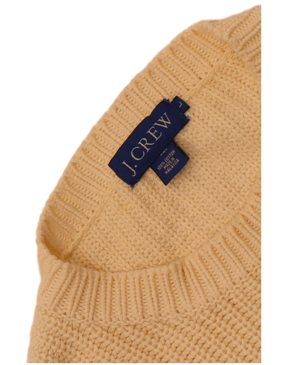 J. Crew Mens Crew Neck Jumper Sweater Large Yellow Cotton