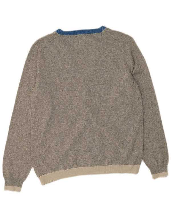 Sun68 Mens Cardigan Sweater Medium Grey Colourblock Cotton