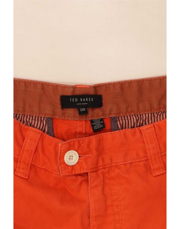 Ted Baker Mens Chino Shorts W32 Medium Orange Cotton