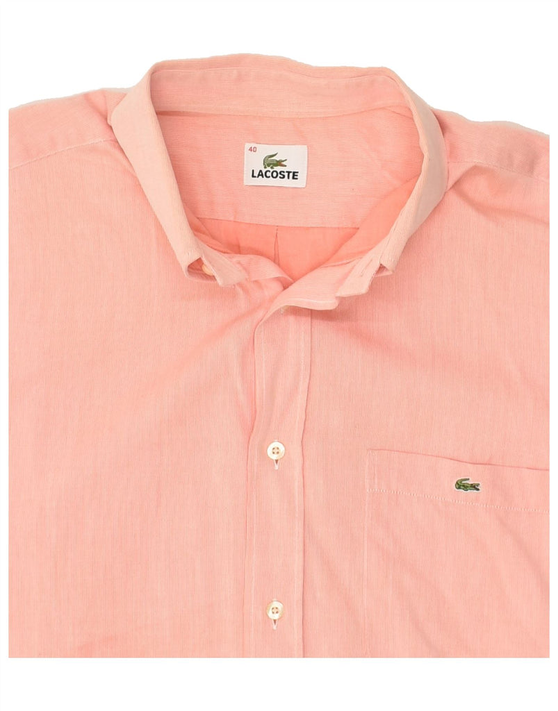 LACOSTE Mens Shirt Size 40 Medium Pink Cotton | Vintage Lacoste | Thrift | Second-Hand Lacoste | Used Clothing | Messina Hembry 