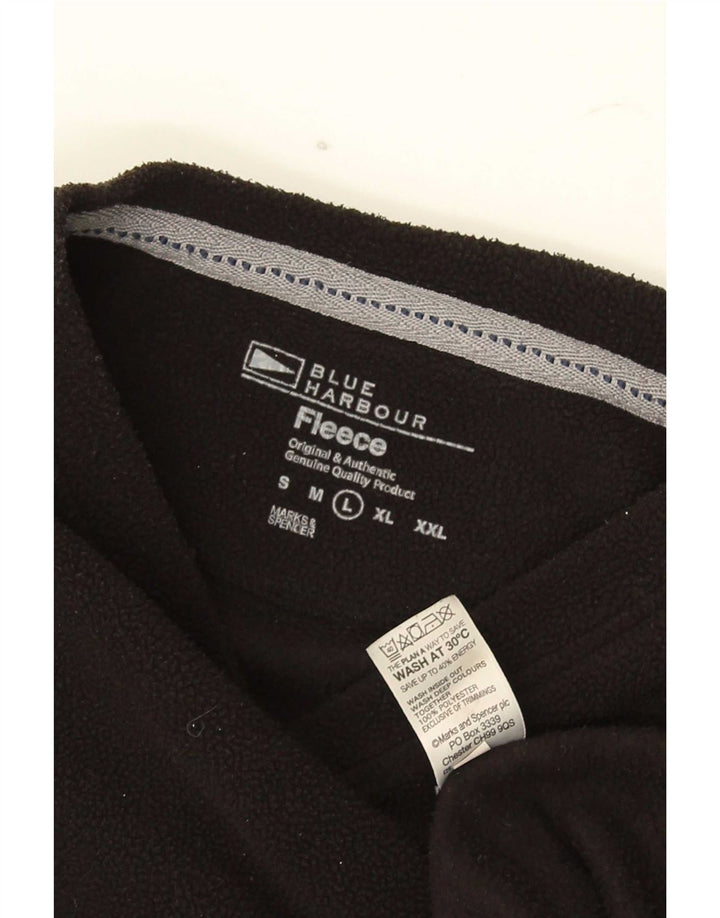 Marks & Spencer Mens Fleece Jumper Large Black Polyester