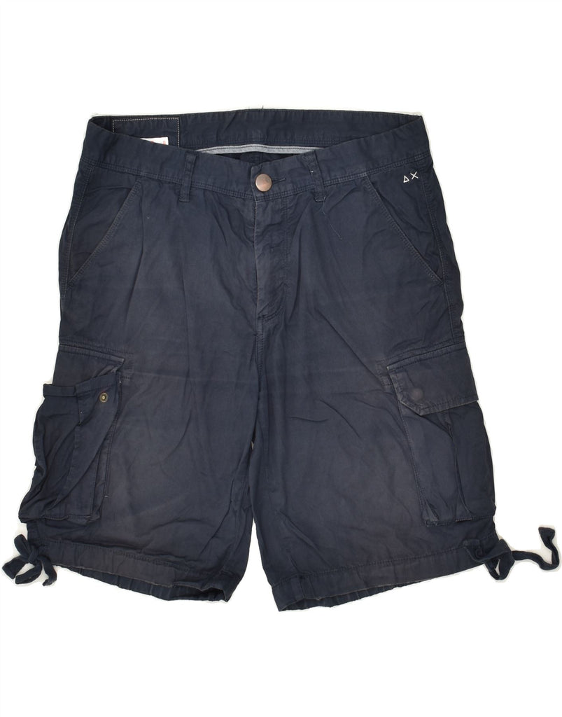 SUN68 Mens Cargo Shorts W33 Medium Navy Blue Cotton | Vintage Sun68 | Thrift | Second-Hand Sun68 | Used Clothing | Messina Hembry 