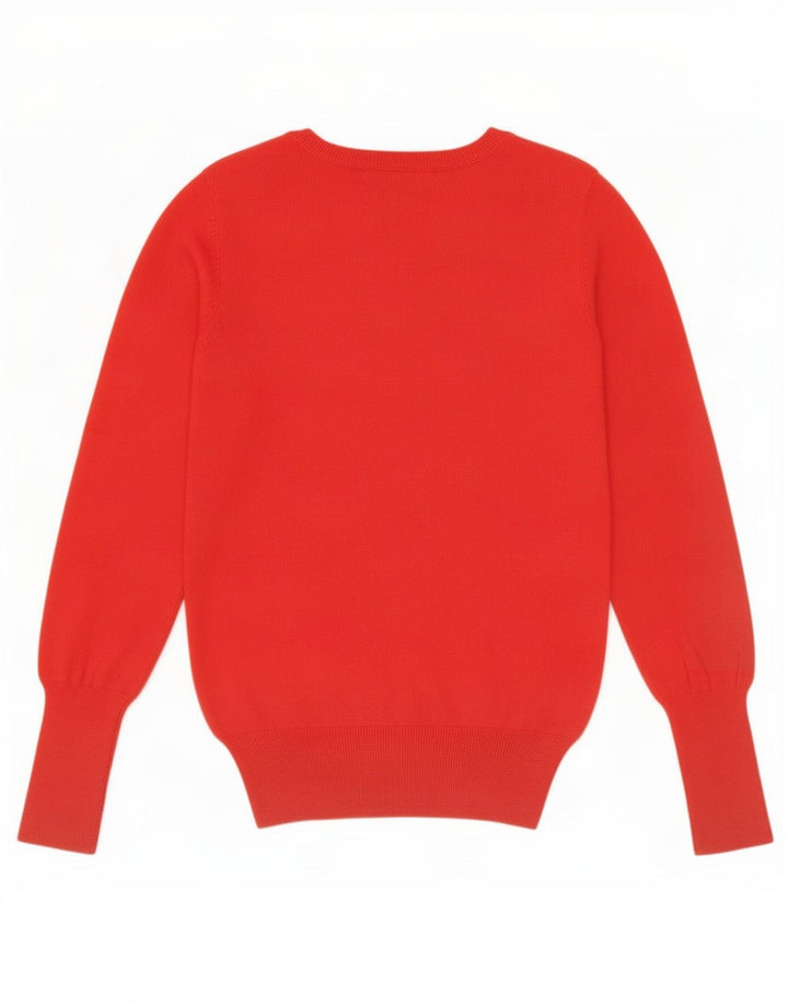 Zara Womens V-Neck Jumper Sweater UK 12 Medium Red