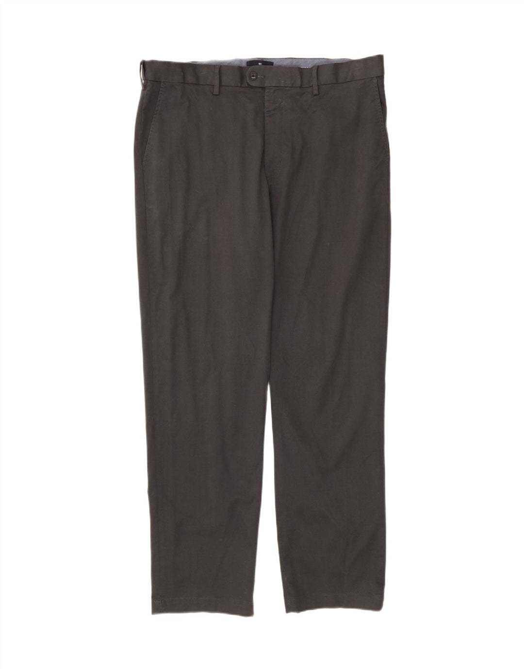 Marks & Spencer Mens Straight Chino Trousers W40 L33 Grey Cotton